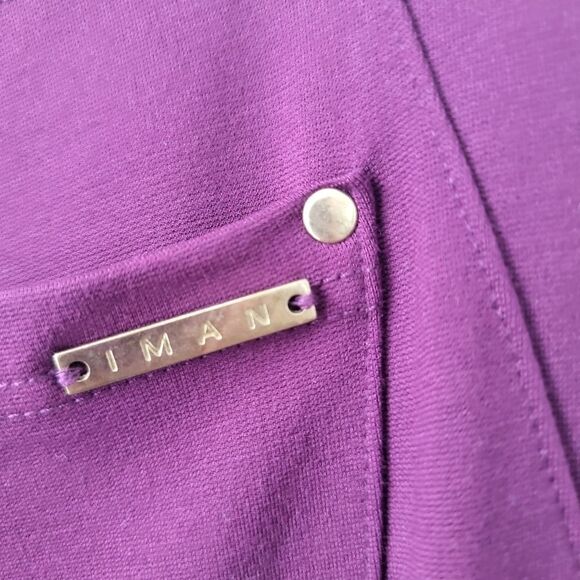 IMAN Purple Rayon Nylon Stretch Flare Dress Pants Size 4 - Picture 5 of 7